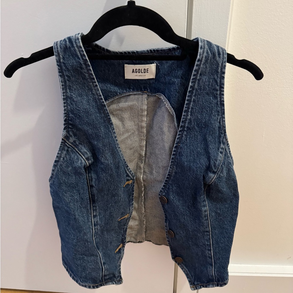 Agolde Blue Denim Vest